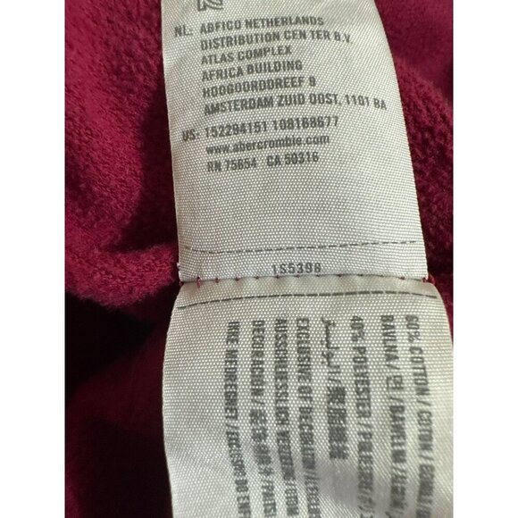 Abercrombie & Fitch Maroon Red Graphic Sweatshirt Ninety Two Womens Size M FLAWS - Picture 13 of 15